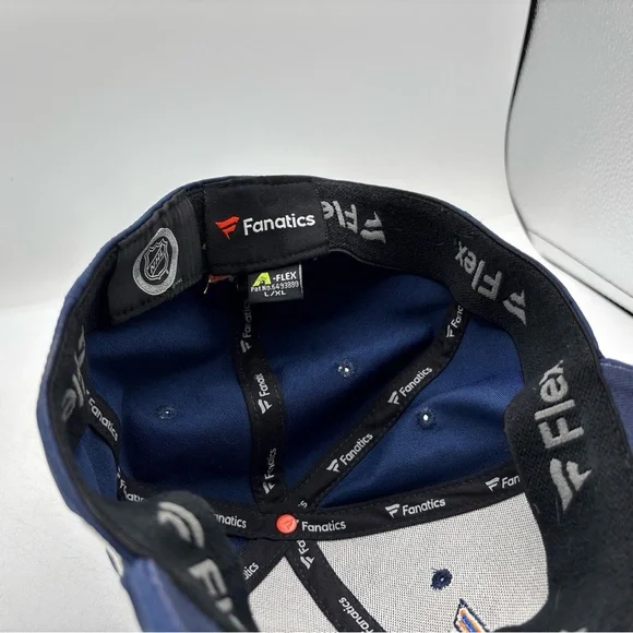 St Louis Blues NHL Fanatics Navy Blue A-Flex Large/X-Large Fitted Baseball Hat - Picture 7 of 8